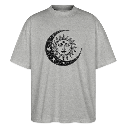 Sonne Mond Sterne Oversized Unisex Bio T-Shirt - Grau meliert