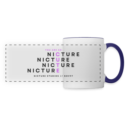 YOU LOOK SO CUTE Panoramic Mug - white/cobalt blue