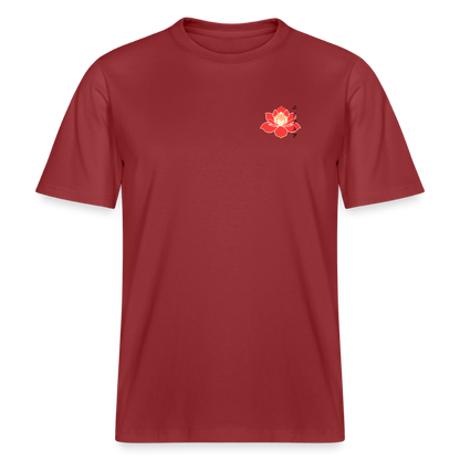 Koi & Flower Japanese Relaxed Fit Unisex Bio-T-Shirt - Erdrot
