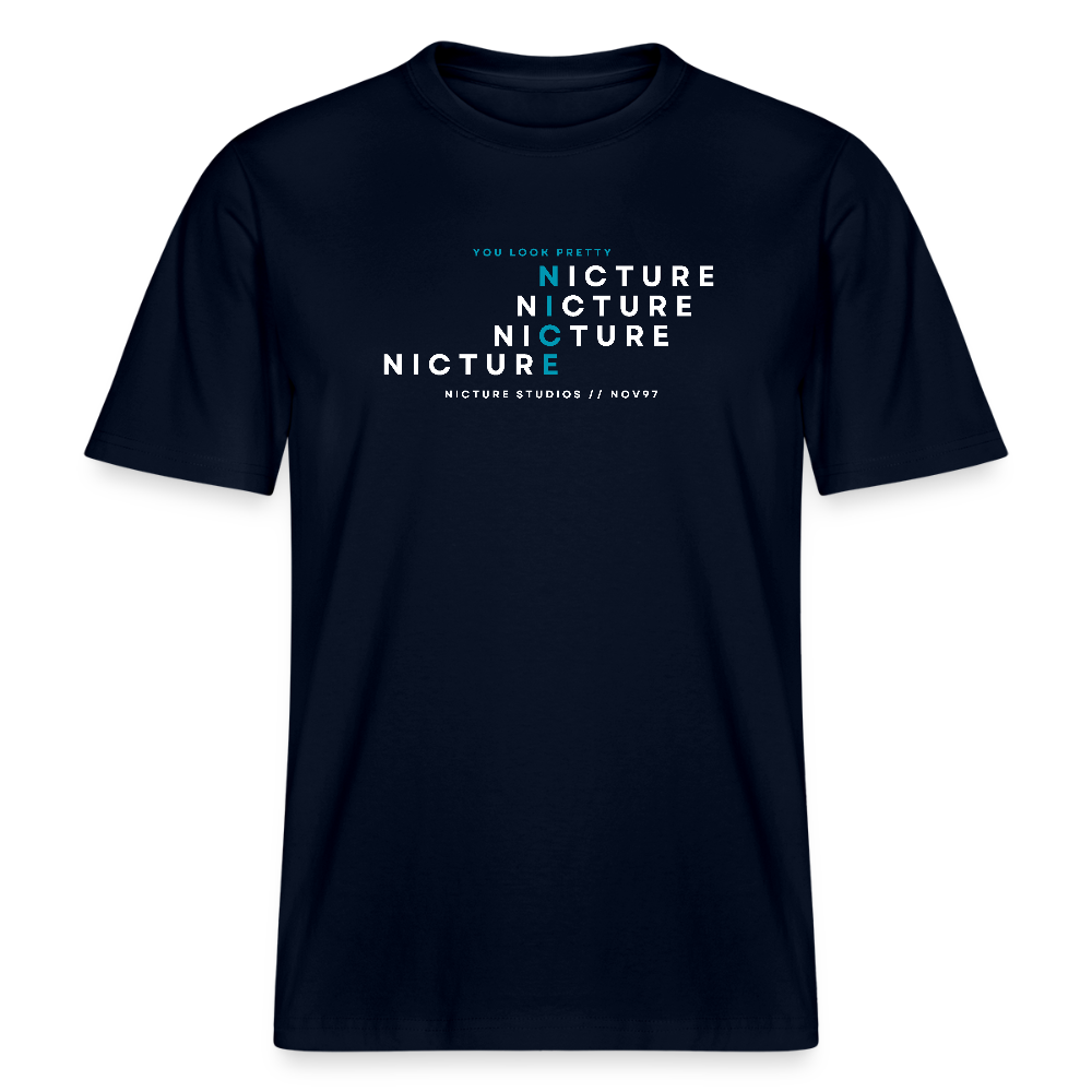 YOU LOOK PRETTY NICE Relaxed Fit Unisex Organic T-Shirt - Navy