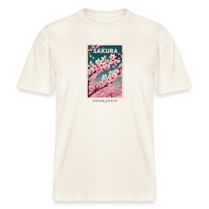 Sakura Japanese Cherry Blossom Relaxed Fit Unisex Bio-T-Shirt - Naturweiß 