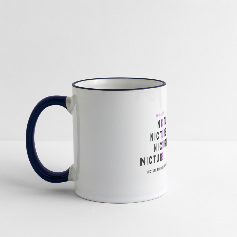 YOU LOOK SO CUTE Panoramic Mug - white/cobalt blue