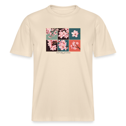 Sakura Retro Japanese Relaxed Fit Unisex Bio-T-Shirt - Weißgrau