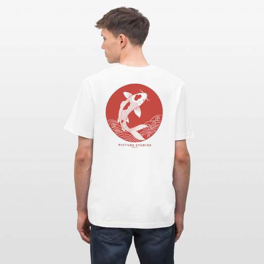 Koi Japanese Relaxed Fit Unisex Bio-T-Shirt Sparker - Weiß