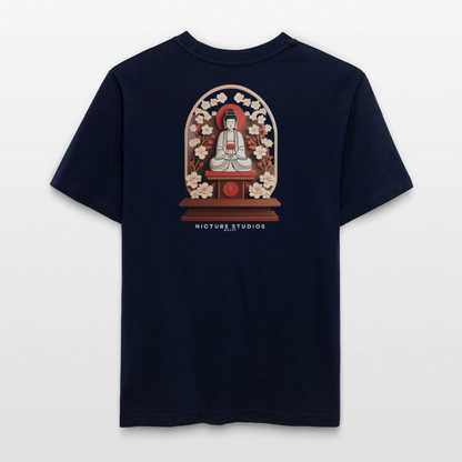 Buddhist Japanese Relaxed Fit Unisex Bio-T-Shirt - Navy