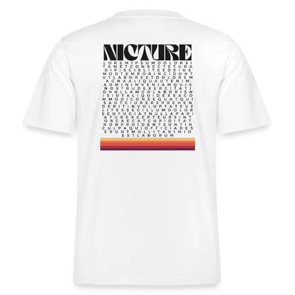 Lorem Ipsum Backprint Relaxed Fit Unisex Organic T-Shirt - Weiß