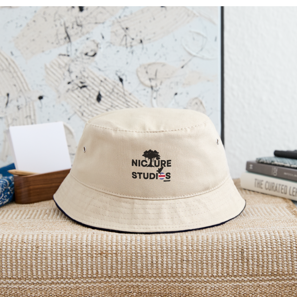 Costa Rica Pura Vida Bucket Hat - ecru/navy