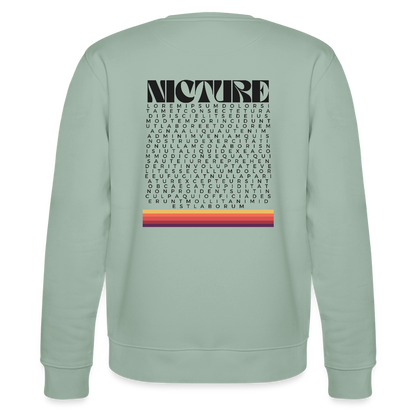 Lorem Ipsum Backprint Unisex Organic Sweatshirt - Helles Graugrün