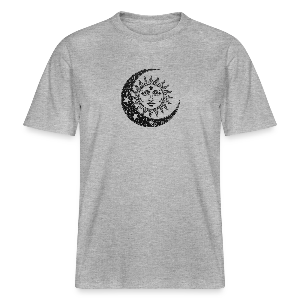 Sonne Mond Sterne Relaxed Fit Unisex Bio-T-Shirt - Grau meliert