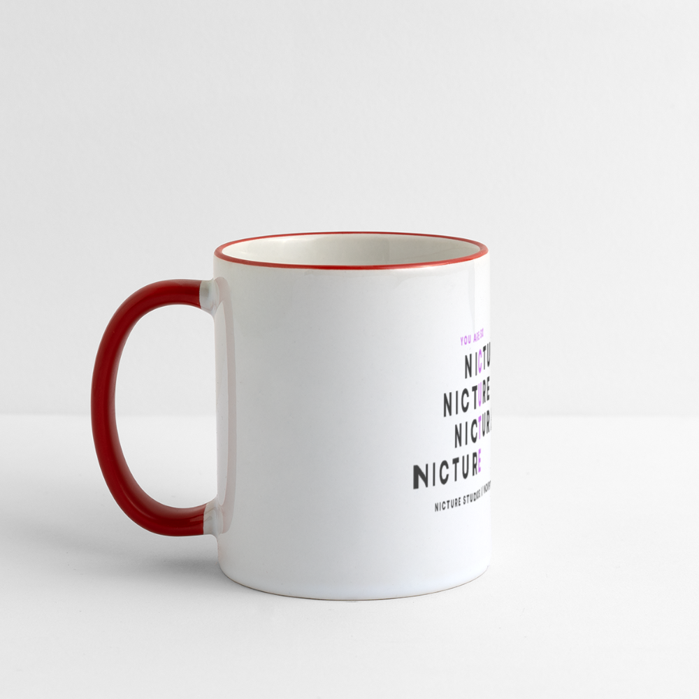 YOU LOOK SO CUTE Panoramic Mug - white/red