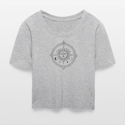 Okkult Cropped T-Shirt - Grau meliert