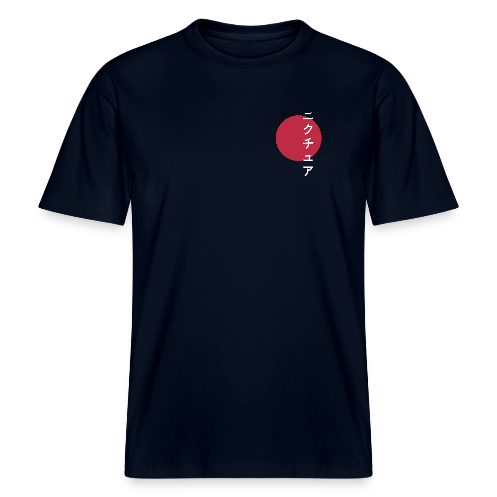 Japanese Style Relaxed Fit Unisex Organic T-Shirt - Navy