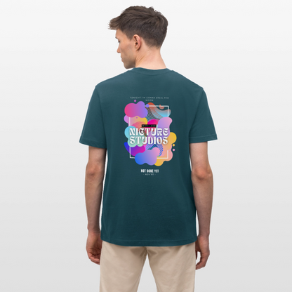 Abstract Relaxed Fit Unisex Organic T-Shirt - Dunkles Petrol