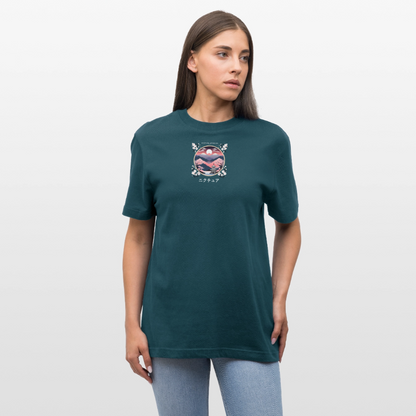 Japanese Landscape Relaxed Fit Unisex Bio-T-Shirt - Dunkles Petrol