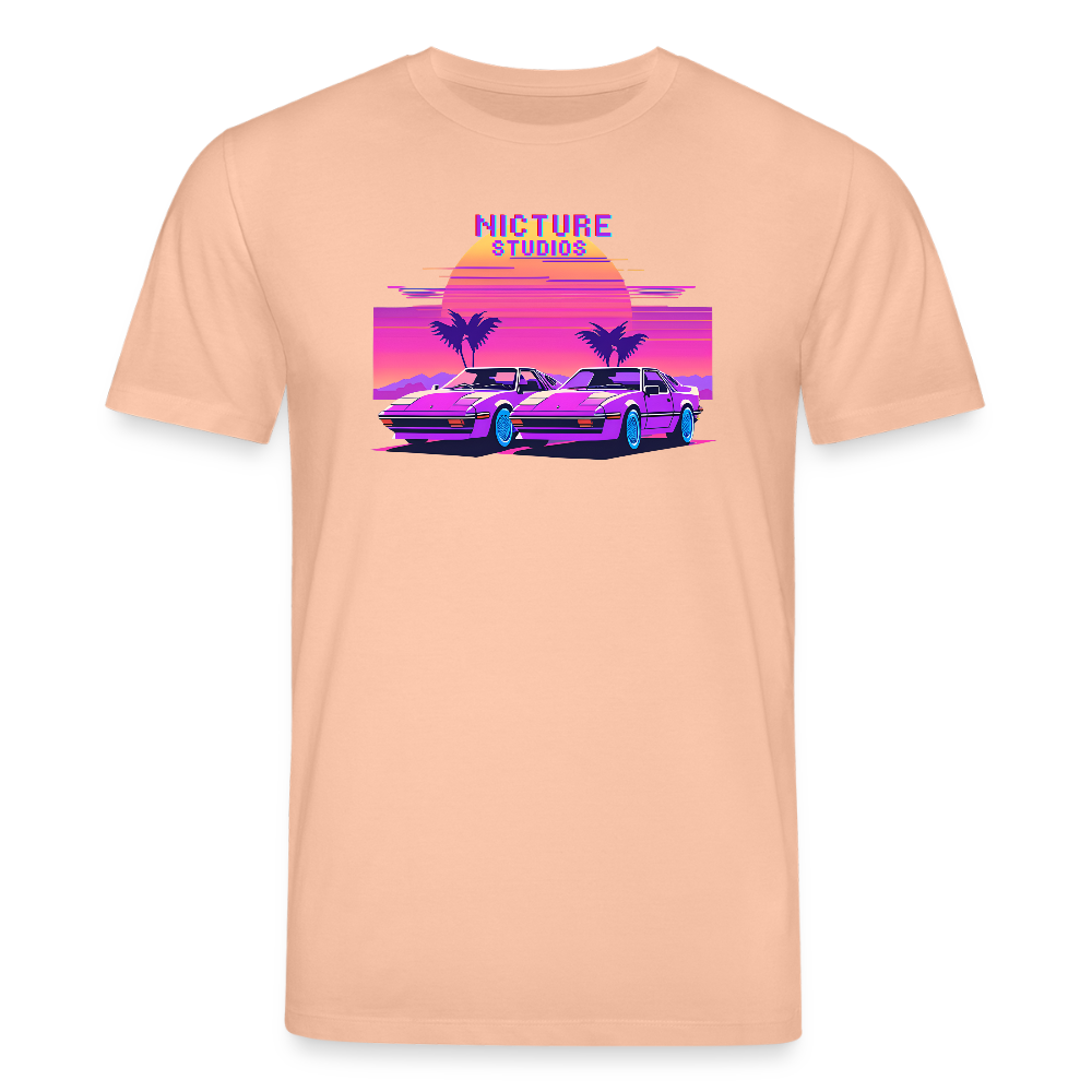 Retro Pixel Unisex Bio-T-Shirt - Pfirsich