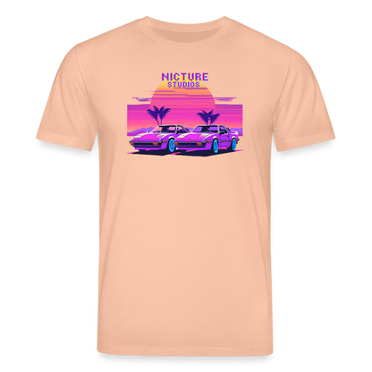 Retro Pixel Unisex Bio-T-Shirt - Pfirsich