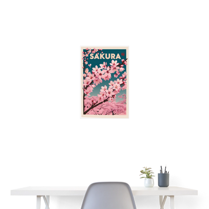 Sakura Poster 40x60 cm - Weiß