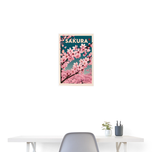 Sakura Poster 40x60 cm - Weiß