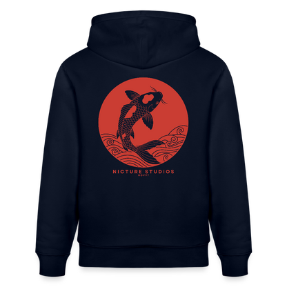 Koi Japanese Unisex Bio-Hoodie - Navy