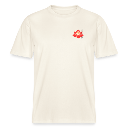 Koi & Flower Japanese Relaxed Fit Unisex Bio-T-Shirt - Naturweiß 