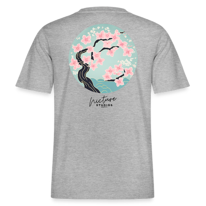 Cherry Blossom Japanese Relaxed Fit Unisex Bio-T-Shirt - Grau meliert