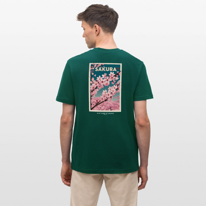 Sakura Japanese Cherry Blossom Relaxed Fit Unisex Bio-T-Shirt - Forest