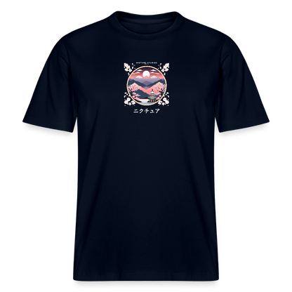 Japanese Landscape Relaxed Fit Unisex Bio-T-Shirt - Navy