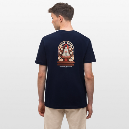 Buddhist Japanese Relaxed Fit Unisex Bio-T-Shirt - Navy