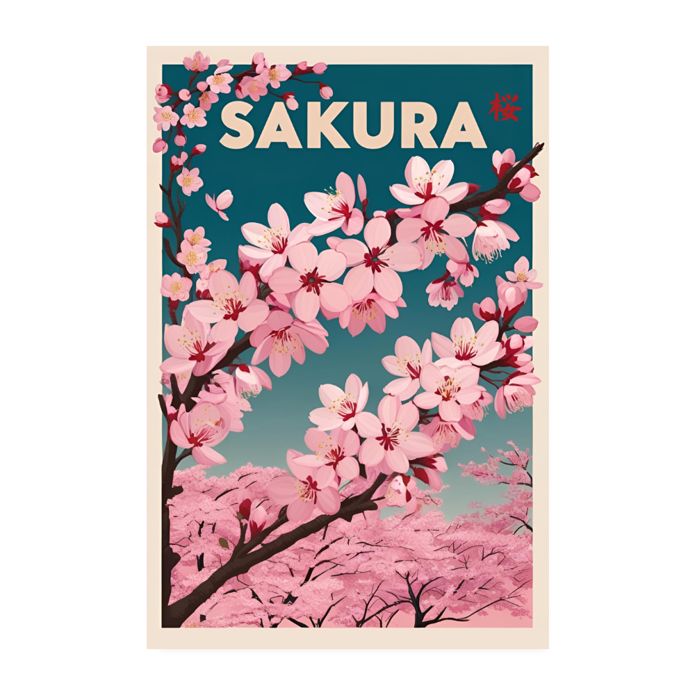 Sakura Poster 20x30 cm - Weiß