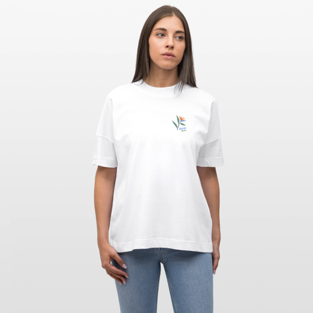 Strelitzia Tropical Oversized Unisex Bio T-Shirt - Weiß