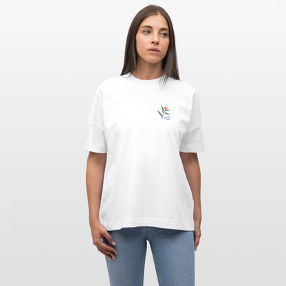 Strelitzia Tropical Oversized Unisex Bio T-Shirt - Weiß