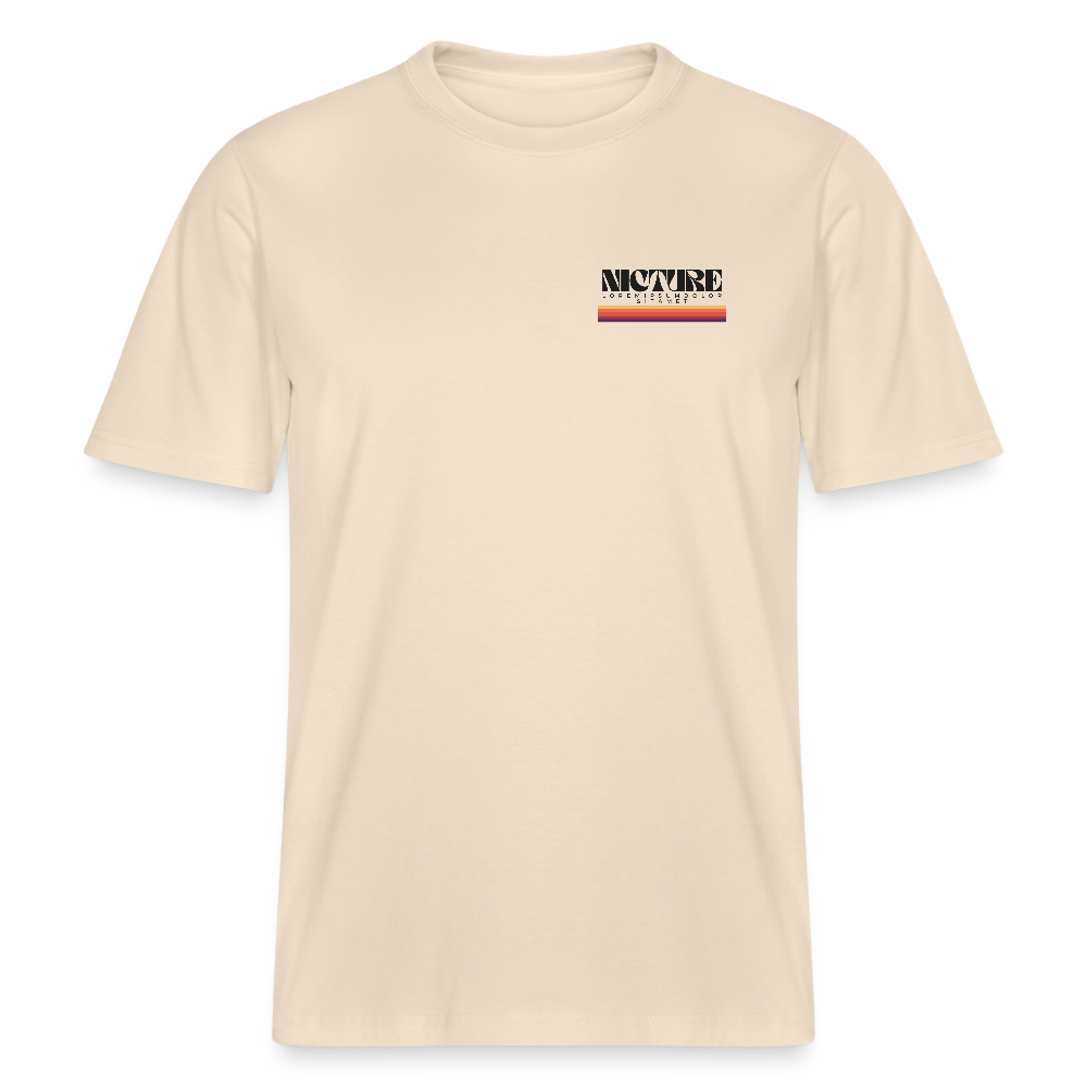 Lorem Ipsum Backprint Relaxed Fit Unisex Organic T-Shirt - Weißgrau