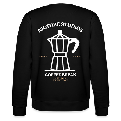 Coffee Break Unisex Bio-Sweatshirt - Schwarz