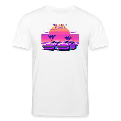 Retro Pixel Unisex Bio-T-Shirt - Weiß