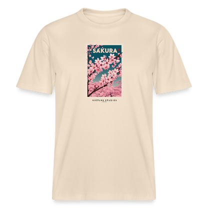 Sakura Japanese Cherry Blossom Relaxed Fit Unisex Bio-T-Shirt - Weißgrau