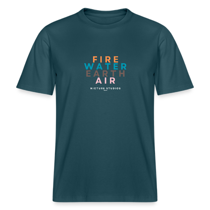 Elemental Relaxed Fit Unisex Organic T-Shirt - Dunkles Petrol
