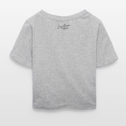 Sonne Mond Sterne Cropped T-Shirt - Grau meliert