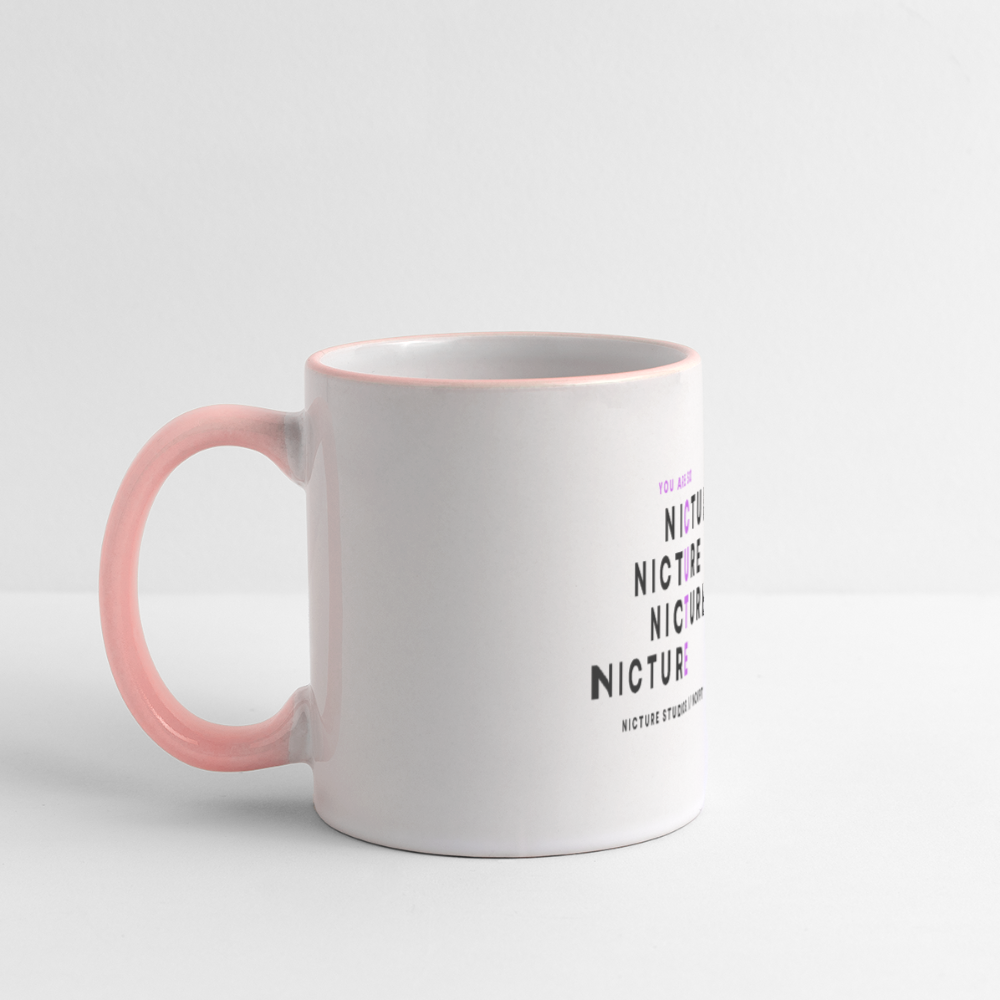 YOU LOOK SO CUTE Panoramic Mug - white/pink