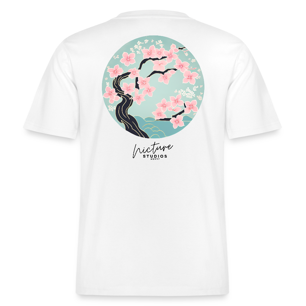 Cherry Blossom Japanese Relaxed Fit Unisex Bio-T-Shirt - Weiß