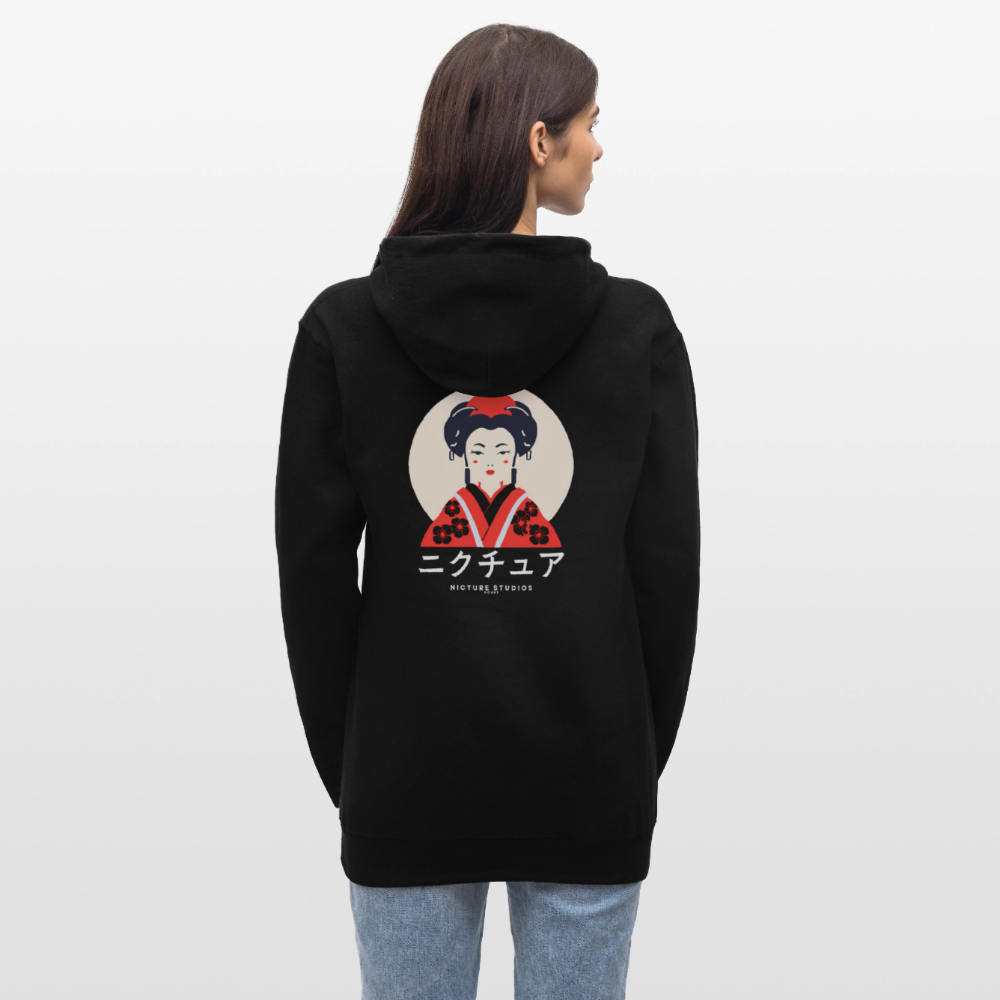 Japanese Geisha Unisex Soft Hoodie - Schwarz